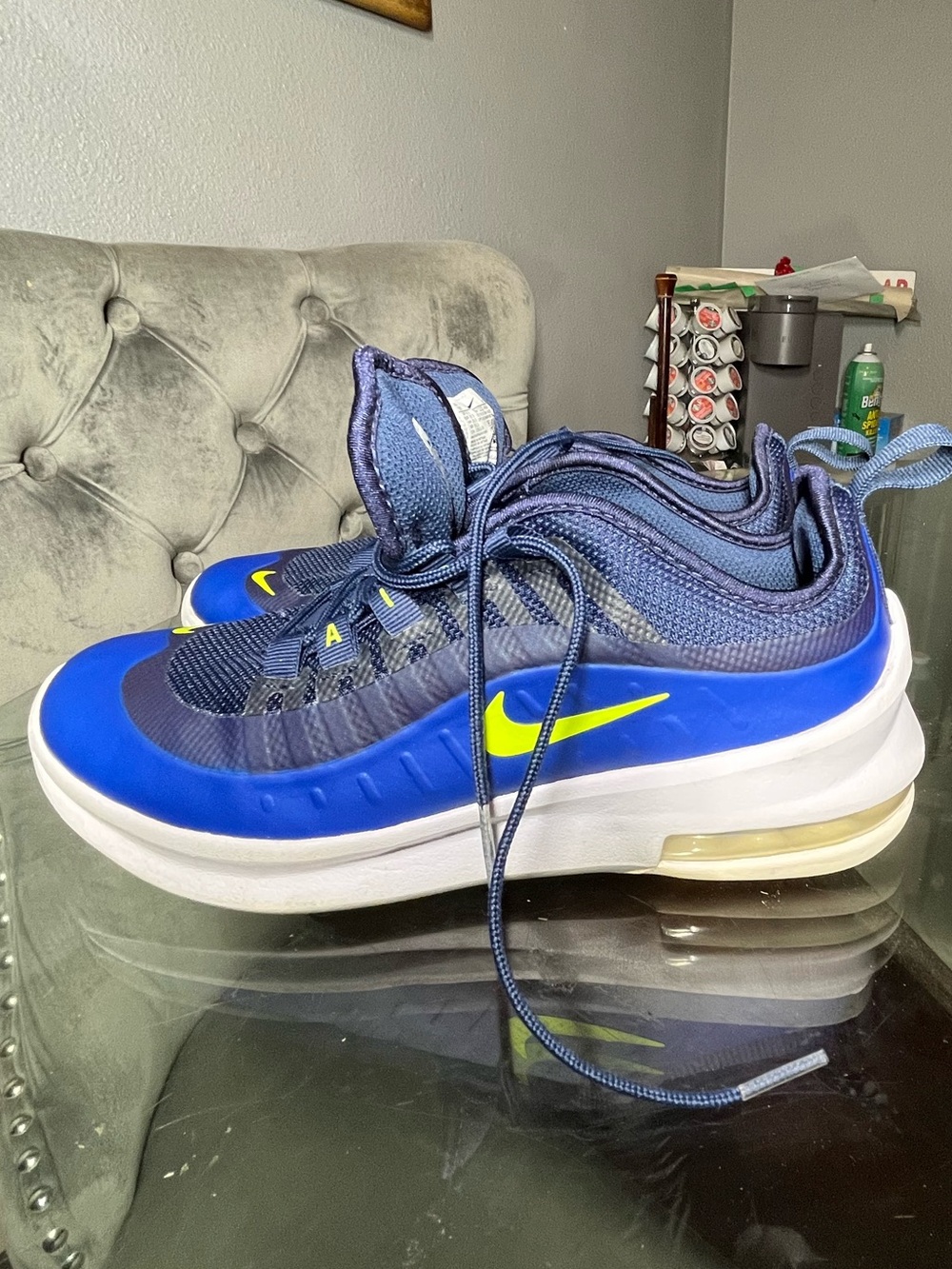 Nike Blue and Neon Green Air Max Low-Top Sneakers